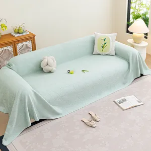 Été rafraîchissant serviette de canapé jacquard couverture une pièce respirante anti-rayures