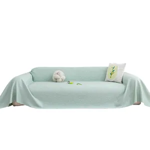 Été minimaliste uni jacquard rafraîchissant serviette de canapé respirante couverture de housse.