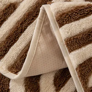 Retro striped soft velvet sofa cushion cover with anti-slip backing, warm and cozy winter home decor.