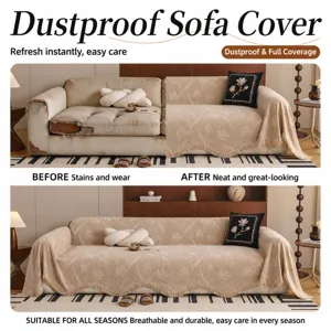 Chenille sofa cover tassel printed breathable dustproof universal minimalist slipcover