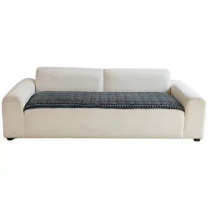 Minimaliste Polyester Peluche Coussin Canapé Antidérapant Résistant à l Usure Meubles Tapis Protecteur Couleur Unie Housse De Siège Pour Salon Décoration Maison