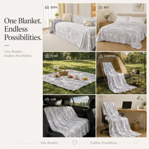 Versatile jacquard sofa blanket featuring stylish leaf pattern for multi-scenario use.