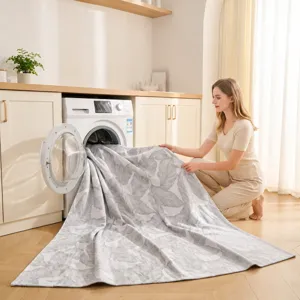 Machine washable jacquard sofa cover blanket with durable leaf pattern for living room decor.