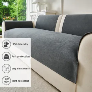 Housse de canapé en chenille minimaliste antidérapante protecteur de meuble détail