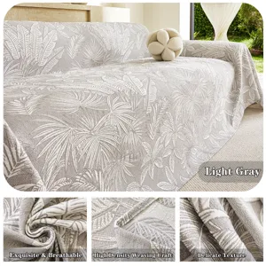 Detail view of the jacquard sofa cover showing breathable three-layer fabric and exquisite texture.