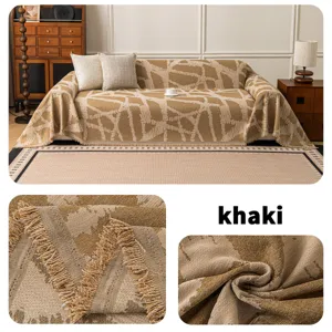 Funda de sofa de chenilla manta transpirable antiaraniasos color kaki protector detalle