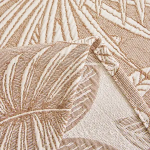 Brauner Palmblatt Jacquard Sofabezug, dreilagige atmungsaktive Gaze Sofadecke für Wohnzimmer.