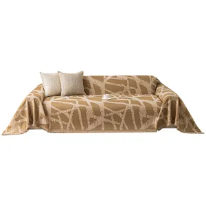 Funda de sofa de chenille manta patron geometrico para sala de estar decoracion hogar