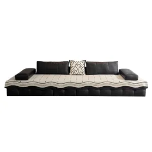 Cojín de sofá de felpilla a rayas en blanco y negro, funda de asiento duradera para la sala de estar.