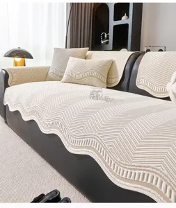 Summer wave cooling silk sofa cover cushion set anti-slip protective cover furniture decor.