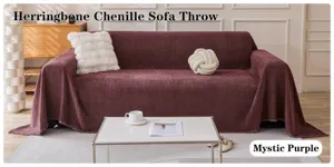 Manta de sofá de chenilla con espiga, funda de sofá moderna y versátil para todas las estaciones.