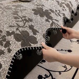 Chenille irregular sofa cover retro European style non-slip floral couch cushion slipcover