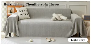 Funda de sofá de chenilla con espiga, manta suave y texturizada para sala de estar, estilo moderno.