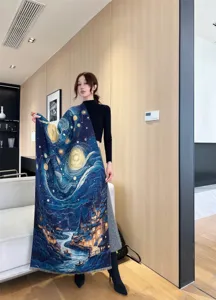 Autumn winter imitation cashmere shawl luxury art print jacquard scarf warm cozy winter neckerchief