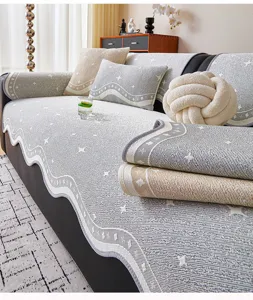 Ice silk cooling sofa mat summer non-slip seat cushion cover protective blanket living room decor