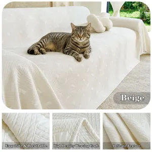 Japanese style woven sofa cover detail showing exquisite three layer breathable fabric texture.