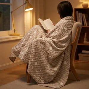 Cotton Gauze Sofa Cover Throw Blanket Leaf Pattern Breathable Anti-Cat Scratch Sofa Towel Washable Air Blanket For Living Room