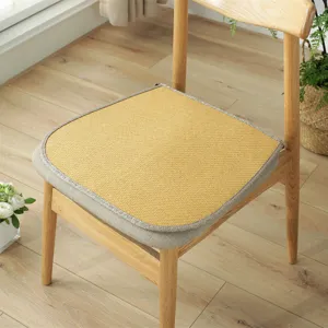 Moderno Minimalista Poliestere Fresco Cuscino da Sedia Tinta Unita Trama di Giunco Antiscivolo Cuscino della Seduta Tappetino per Casa Cucina Ufficio