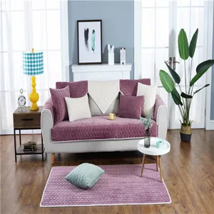 Dicke Plüsch Sofabezug Set für den Winter modernes Wohnzimmer Dekor und gemütliche Sitzpolster.
