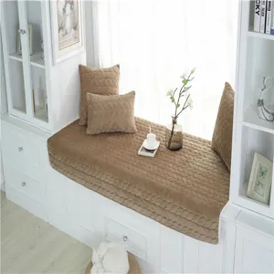 Cojín de ventana de terciopelo cristal felpa minimalista moderno, alfombrilla antideslizante.