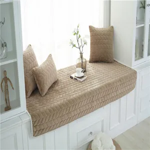 Conjunto de cojín para ventana de felpa suave terciopelo estera tatami dormitorio balcón