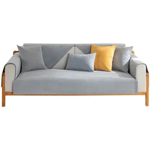 Waterproof sofa cover anti-cat scratch non-slip solid color furniture protector mat