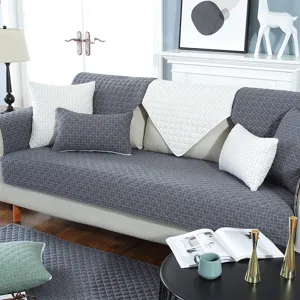 Quilted sofa cover non-slip sofa mat fabric protector for living room furniture set main view