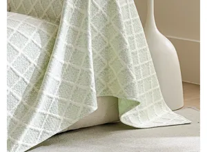 Fodera per divano motivo losanga verde tappetino rinfrescante coperta tessile estiva