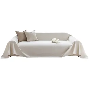 Housse de canapé en chenille beige universelle style nordique jeté de canapé élégant