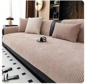 Chenille Corduroy Sofa Cushion Cover Modern Anti-Slip Couch Protector Slipcovers
