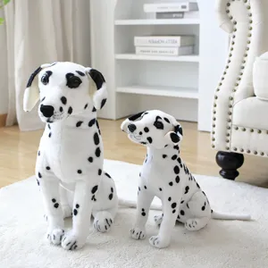 Cute simulation dalmatian plush toy set, realistic stuffed dog doll for kids and home decor.