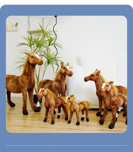Simatico cavallo di peluche marrone animale morbido bambola decorazione regalo misura