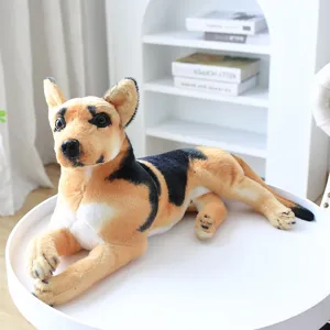 Realistic German Shepherd plush toy stuffed dog animal doll for kids gift home decor 1pc