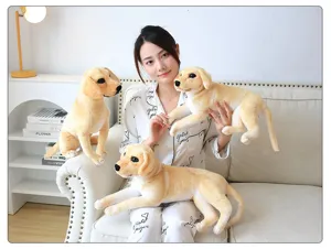 Ρεαλιστικό λούτρινο παιχνίδι golden retriever σκύλος προσομοίωσης μαλακό μαξιλάρι για παιδιά