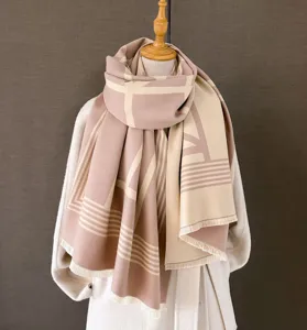 Wendebedruckter Kunstkaschmir verdickter Damen Schal Herbst Winter Mantel Schal.