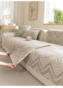 Japanese style cotton linen sofa cover universal anti-slip couch cushion blanket for living room