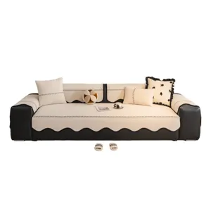 Universal sofa cushion cover modern striped anti-slip protective mat for living room.