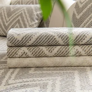 Japanese style imitation cotton linen sofa cushion cover with geometric pattern design.