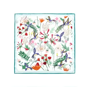 Pañuelo Cuadrado de Satén de Moda para Mujer Estampado Floral Vintage Pañuelo de Cabeza y Cuello Decorativo