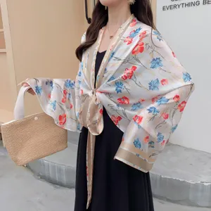 Floral sheer sun protection shawl cardigan lightweight summer elegant women wear top