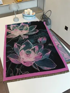 Autumn winter lotus jacquard shawl imitation cashmere thick warm scarf elegant design