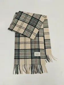 Classic plaid winter scarf with fringe warm cozy casual fashion women daily wear neckerchief