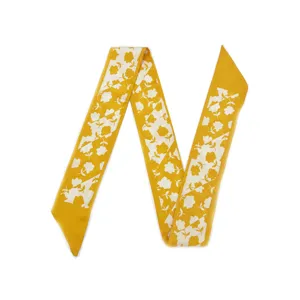 Pañuelo fino floral amarillo cinta para el pelo elegante accesorio para el cabello estilo francés