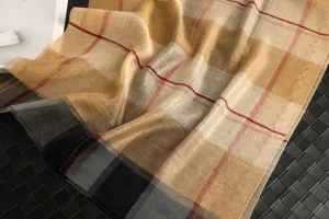 Classic plaid silk wool scarf elegant draped shawl luxury style lightweight neck wrap women