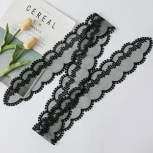 Ruban en dentelle noire bandeau et foulard polyvalent pour femmes accessoire elegant chic