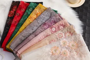 Exquisito pañuelo de seda de morera bordado con perlas elegante versátil chal de lana de seda