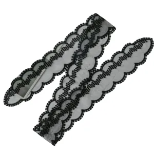 Ruban foulard cheveux dentelle noir polyvalent bord festonné pois accessoire mode chic