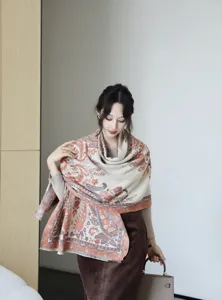 Sciarpa donna autunno inverno spessa scialle vintage paisley elegante caldo accessorio moda