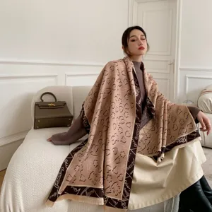 Damen Kaschmir-Gefühl Mode Winter warmer Schal Tuch mit klassischem Bärenmuster.