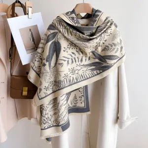 Eleganter, doppelseitig bedruckter Damen-Kaschmirimitat-Schal für Herbst und Winter.